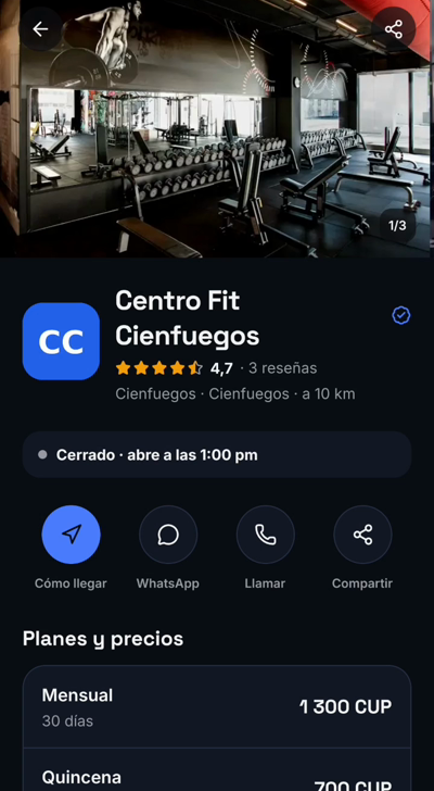 Detalle de un gym