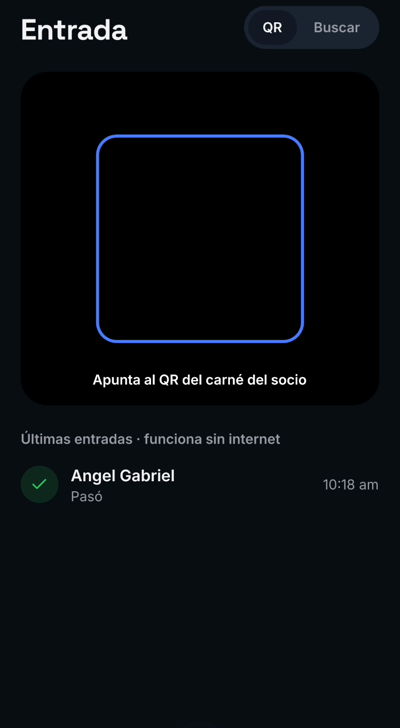 Cámara lista para escanear el carné